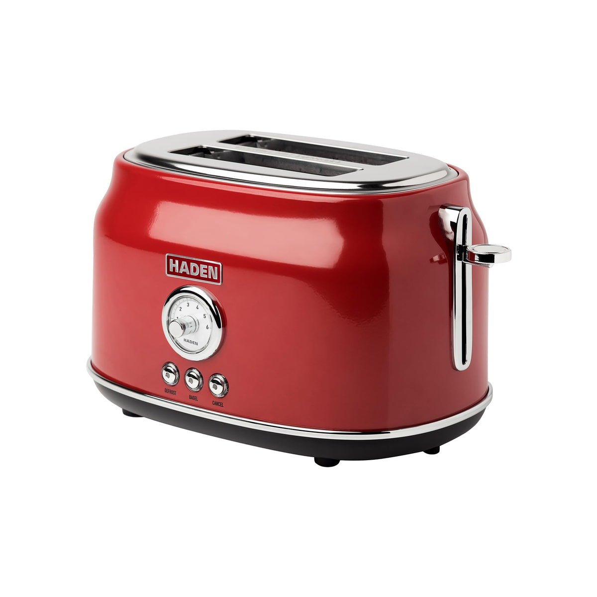 Haden Dorset 4 Slice Wide Slot Stainless Steel Toaster with Adjustable Browning Control & Non-Slip Feet, Black & Copper