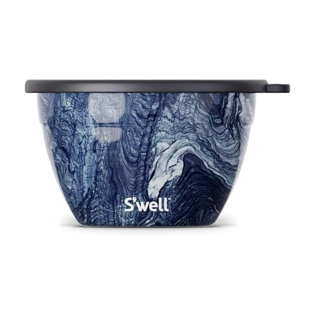 S’well Stainless Steel 64oz Salad Bowl Kit in Onyx, Comes with 2oz Condiment Container and Removable Tray for Organized Serving, Leak-Proof and Dishwasher Safe