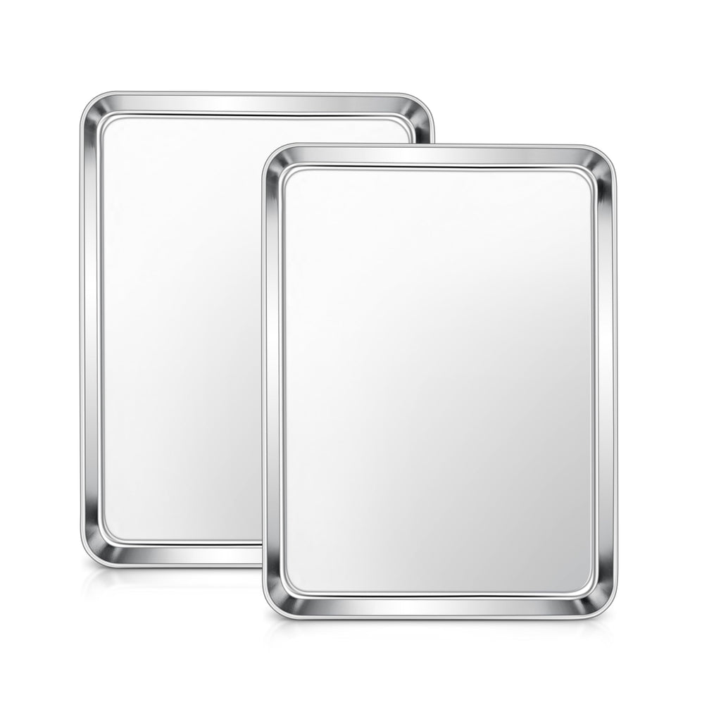 E-far Small Baking Sheet, 10.5”x8.3” Stainless Steel Toaster Oven Tray