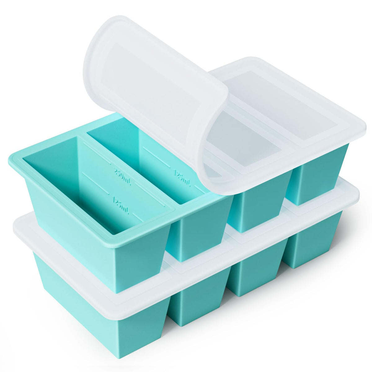 Silicone Freezer Tray for Sauce Cube: GGOW Silicone Freezing Tray for Soup Storage - Freeze 250mL 125mL Souped Broth Portion