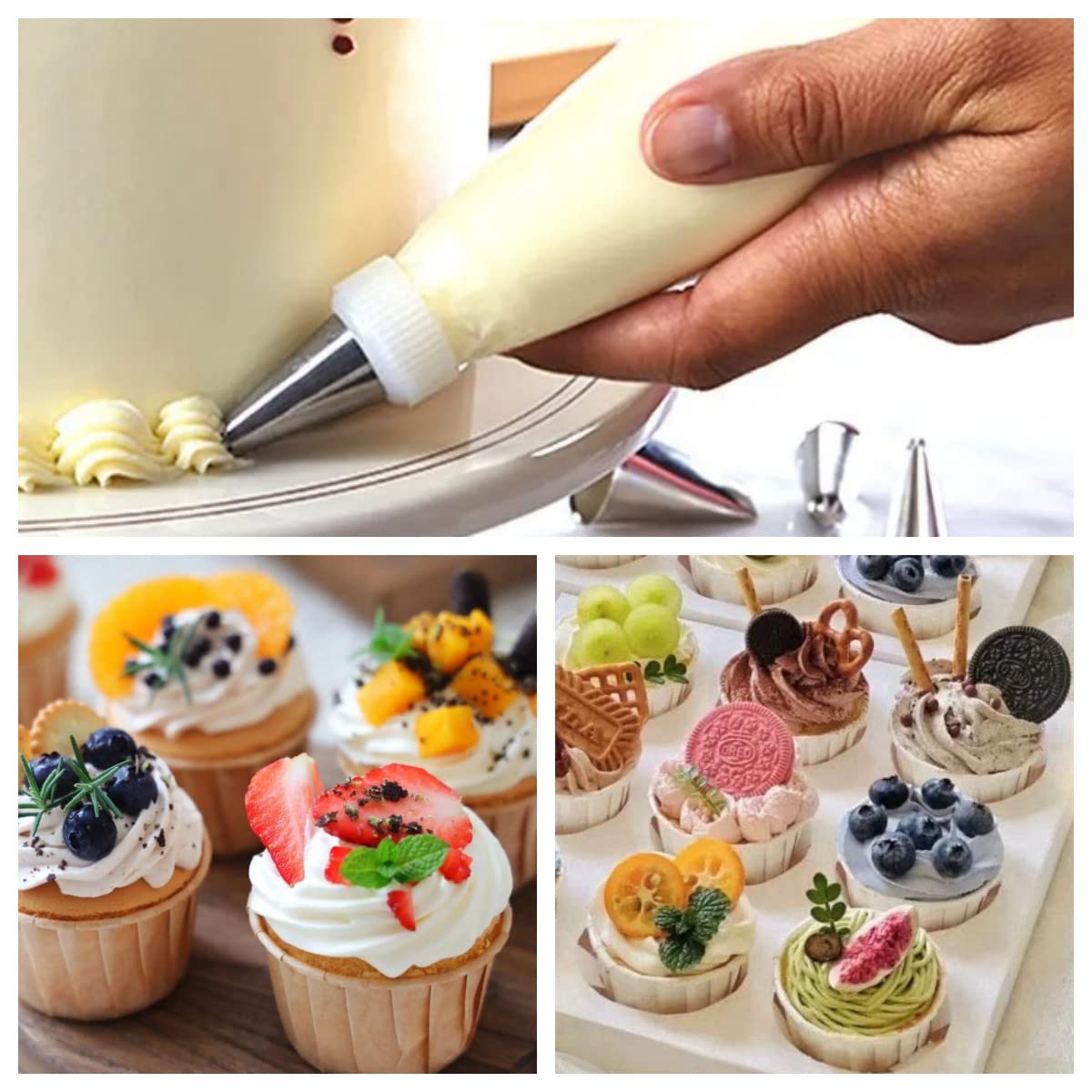 AMBESTAR 26 Inch Icing Piping Bags, 200 Pcs XXL Anti Burst Pastry Bags, Frosting Piping Bags Disposable for Wedding Cake, Birthday Party Dessert, Cupcake Decorating