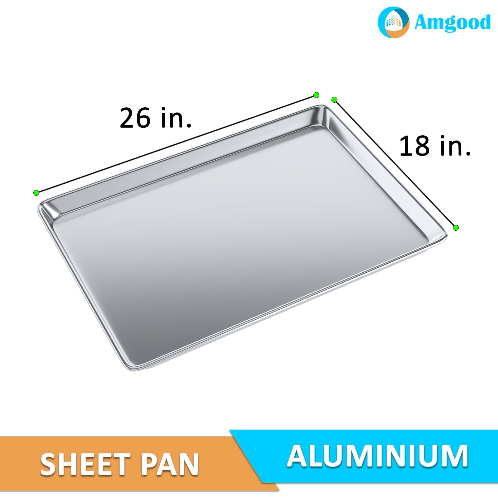 Pack of 6 | 18 in. x 26 in. Full Size Aluminum Bun. / Sheet Pan | Ideal for baking, roasting, cooling, prepping, or storing - a must-have in restaurants, bakeries, and busy kitchens.