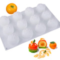 OCPO KITCHEN Orange Silicone Mold for Baking Mousse Cake, Candy, Chocolate, French Fruit Dessert, Pastry, Cupcake, Ice Cream, Pudding, Cake Decoration Mold, 3D Orange Shape (12-Cavity)