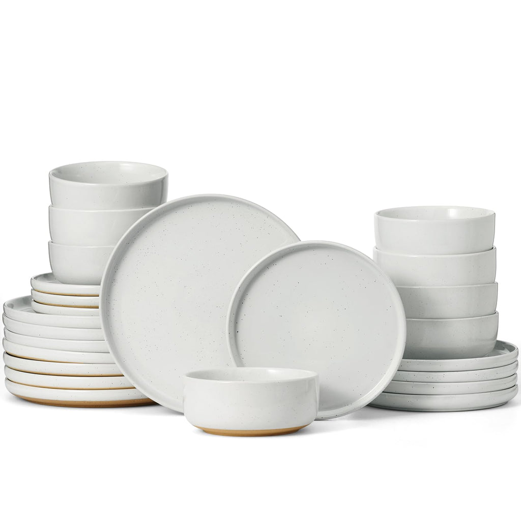 Famiware Milkyway 16-Piece Dinnerware Set with Mugs, Dark Gray