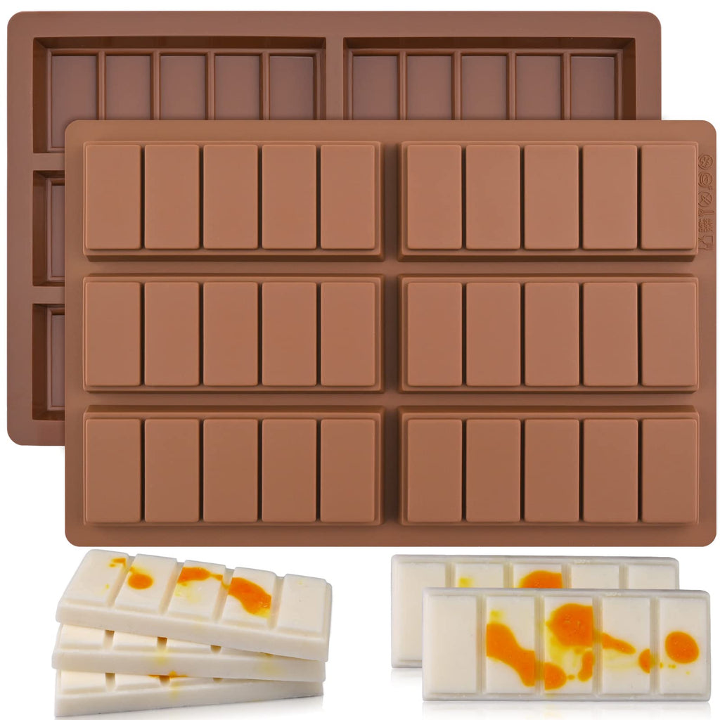 Wax Melts Molds Silicone, 3 Pcs 12-Cavities Chocolate Molds