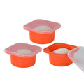 KEVJES Stackable Silicone Artisan Pizza Dough Proofing Containers with Lids (3 Red)