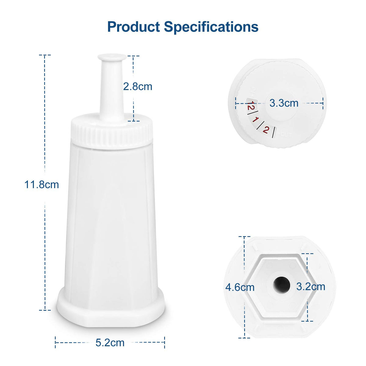 Ouxunus 4 Pack Water Filter Compatible with Breville Coffee Machine