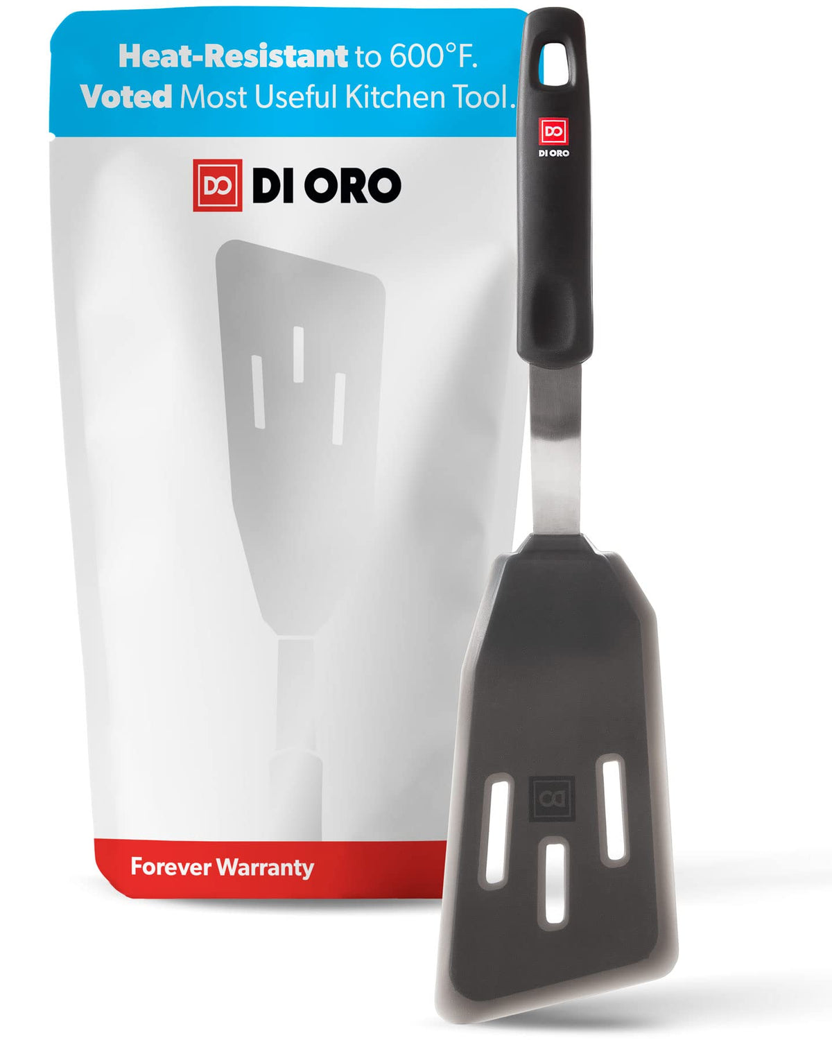 DI ORO Mini Silicone Spatula - Egg & Cookie Turner, 600F Heat Resistant