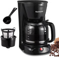 12 Cup Drip Coffee Maker, Coffee Pot Machine Permanent Coffee Filter,1.8L Glass Carafe Electric Coffee Maker,950W Black