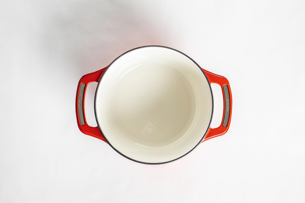 Lodge USA Enamel 4.5 Quart Dutch Oven, Cherry on Top