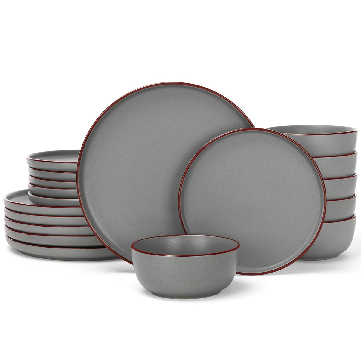 Famiware Mercury 12-Piece Stoneware Dinnerware Set, Multi-color