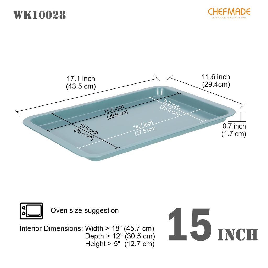 CHEFMADE Sheet Pan, 15 Inch Nonstick Carbon Steel Baking Cookie Pan