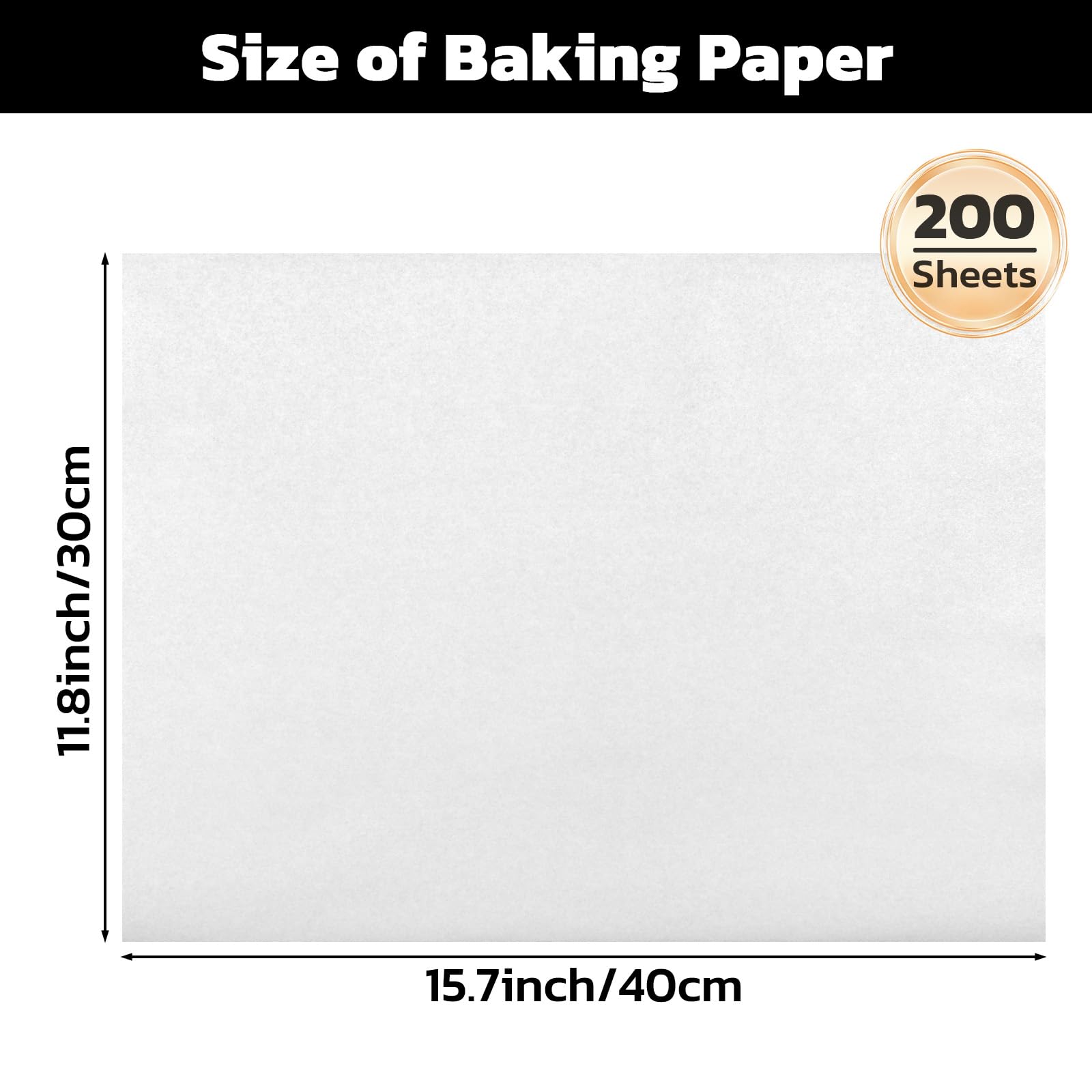 Beasea Parchment Paper Sheets, 200pcs 12x16 Inch White Precut Nonstick Heavy Duty Parchment Baking Paper Sheets for Air Fryer Cooking, Grilling, Frying and Steaming