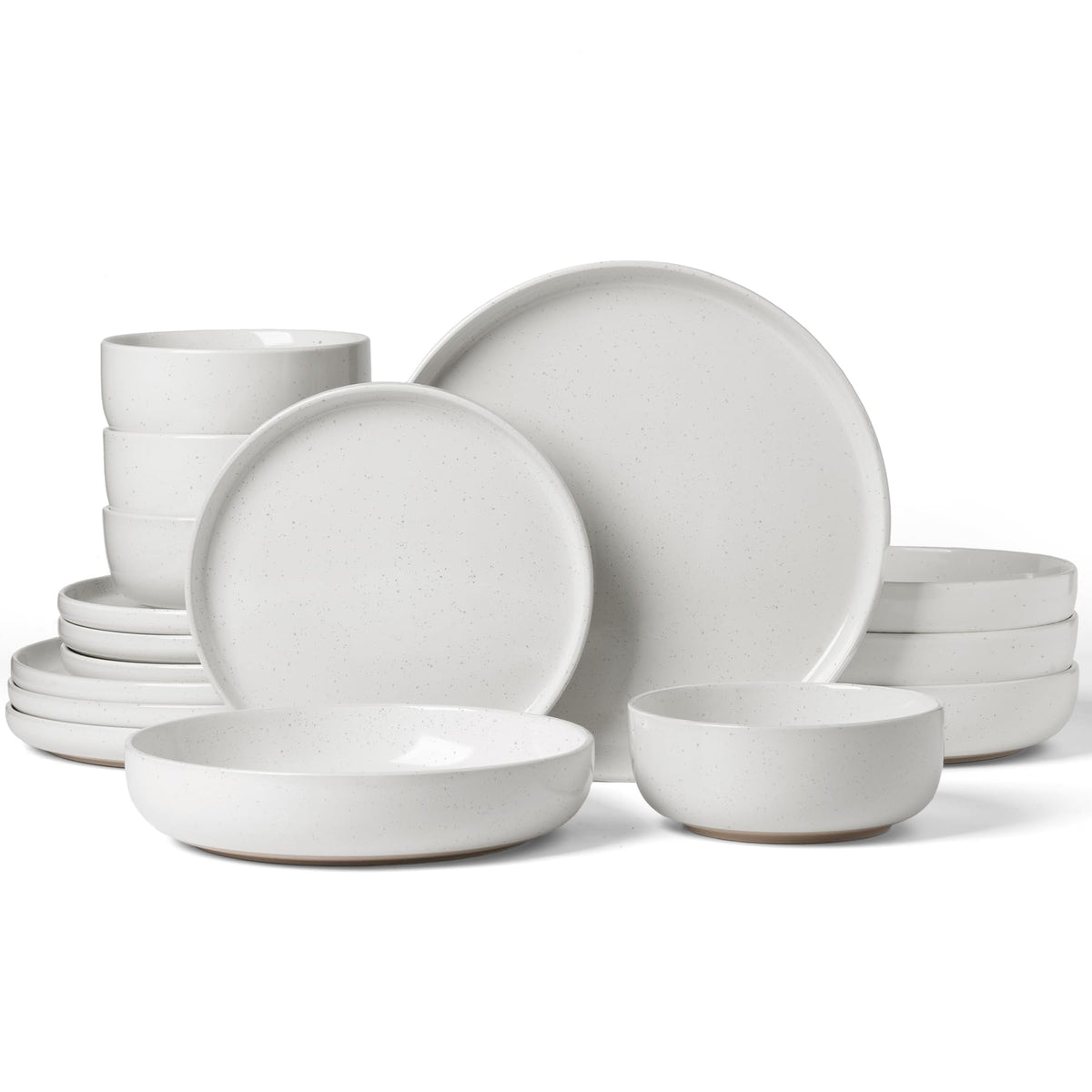 Famiware Milkyway 16-Piece Dinnerware Set with Mugs, Dark Gray