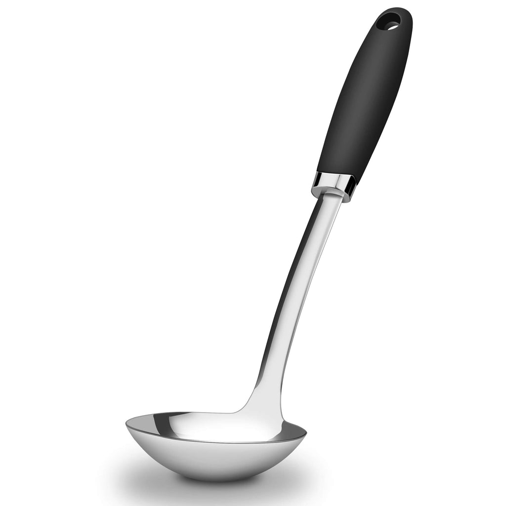 JXWING Black Stainless Steel Pasta Spoon, Spaghetti Server, Pasta Fork