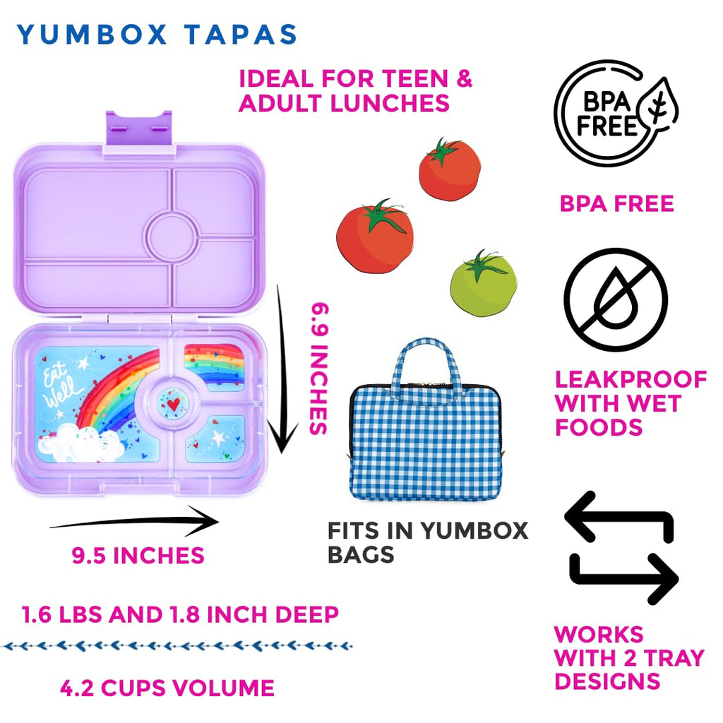 Yumbox Tapas Leakproof Bento Box, 4 Compartments, Seville Purple