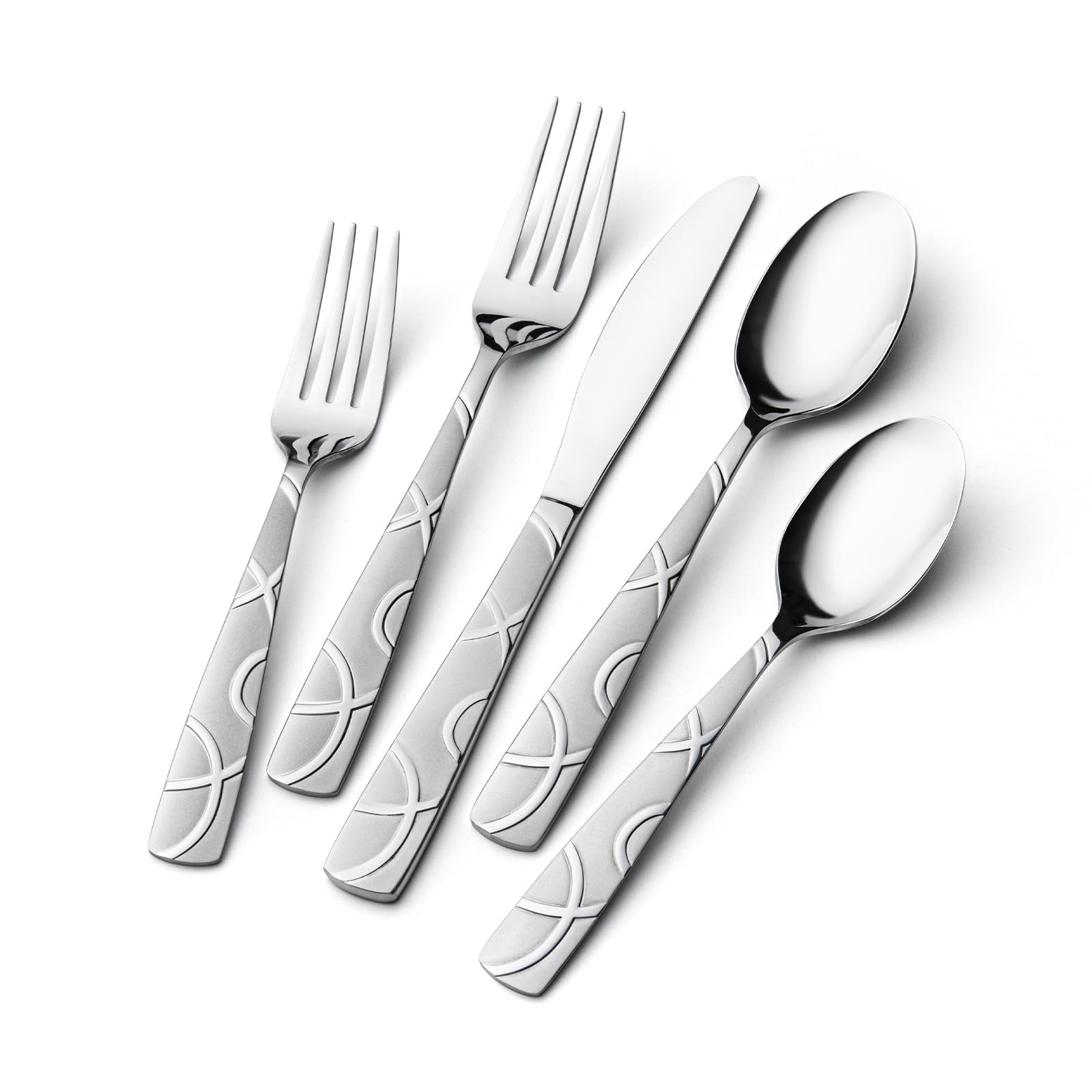 HIKAA 20PCS Silverware Set Service for 4,Premium Stainless Steel Cutlery Set, Mirror Polished Flatware Sets,Modern Kitchen Eating Utensils Set Include Spoons Forks Knives