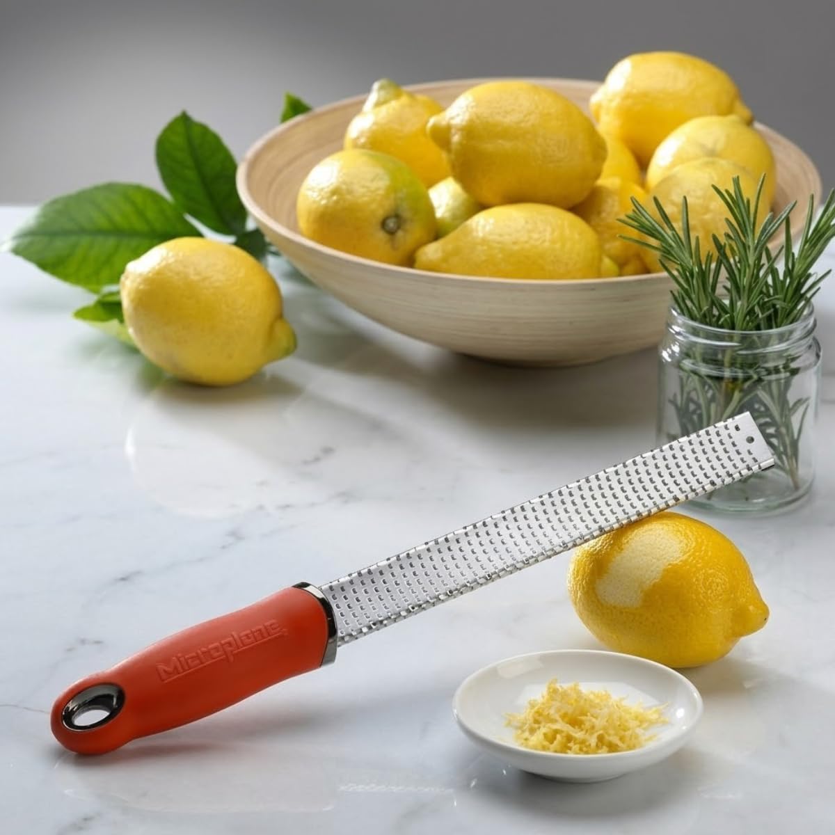 Microplane Classic Red Zester Grater, Stainless Steel - Citrus Zesting & Cheese Grating, Dishwasher Safe, Made in USA, Model Name: Microplane