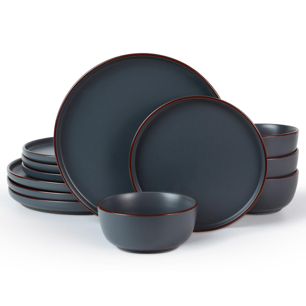 Famiware Mercury 12-Piece Stoneware Dinnerware Set, Multi-color