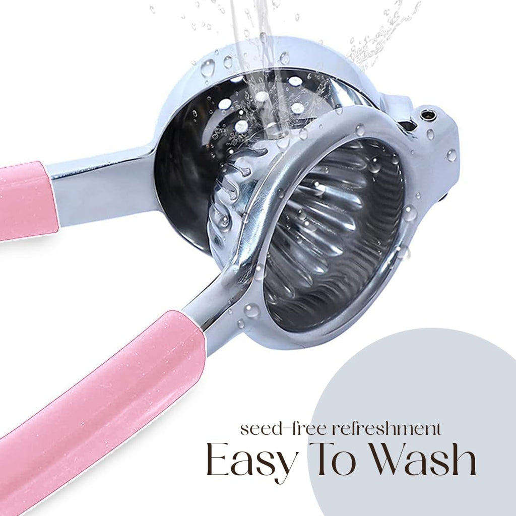Bellemain Metal Lemon Squeezer, Stainless Steel Citrus Juicer, pink