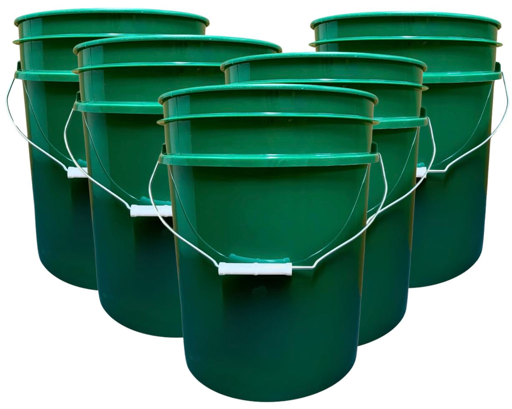 House Naturals 5 Gallon Premium HPDE Plastic Bucket - Made in USA Food Grade Container, BPA Free All Purpose Pail (5, Red)
