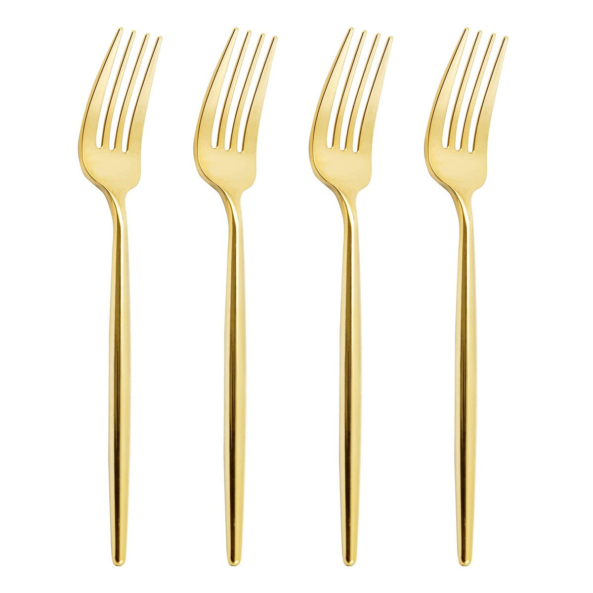 U-QE 180Pcs Gold Plastic Forks - 7.6 Inch Heavy Duty Plastic Forks