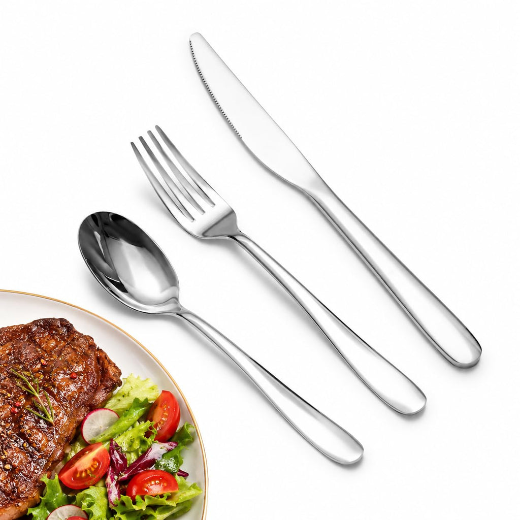 SANTUO Dinner Knives,12 Piece Dinner knife Set,18/10 Stainless Steel Silverware Set Dinner Knife For Home,Kitchen,Restaurant and Hotel,Mirror Polished& Dishwasher Safe
