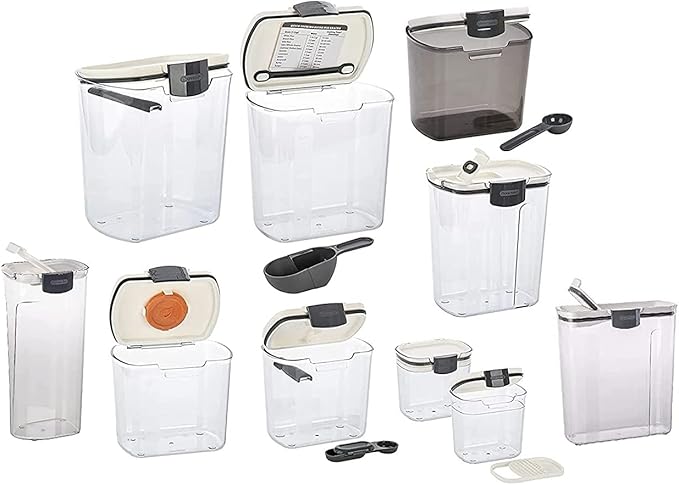 Progressive ProKeeper Baker's Airtight Kitchen Storage Canister Container Set for Flour, Sugar & More, Keeps Ingredients Fresh