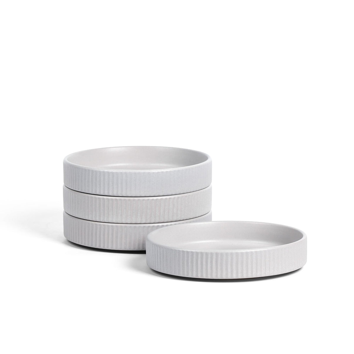 Stone Lain Haven Stoneware 32-Piece Dinnerware Set, Plates and Bowls Sets for 8, Grey Dish Set, Includes Dinner and Salad Plates, Cereal Bowls, Glassware, Microwave & Dishwasher Safe