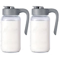Spreccio Mason Jar Pitcher, 2 pcs 64 oz (2 quart), Glass Pitcher with Lid