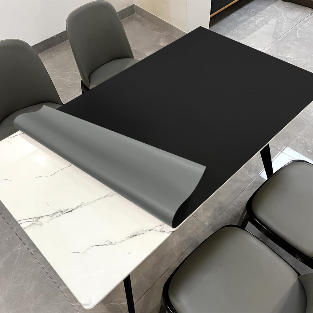 Zinkooat Table Pad for Dining Room Table - Can Be Used On Both Sides Waterproof and Easy to Clean Good Flatness Used for Dining Table(Black+Gray 44x72)