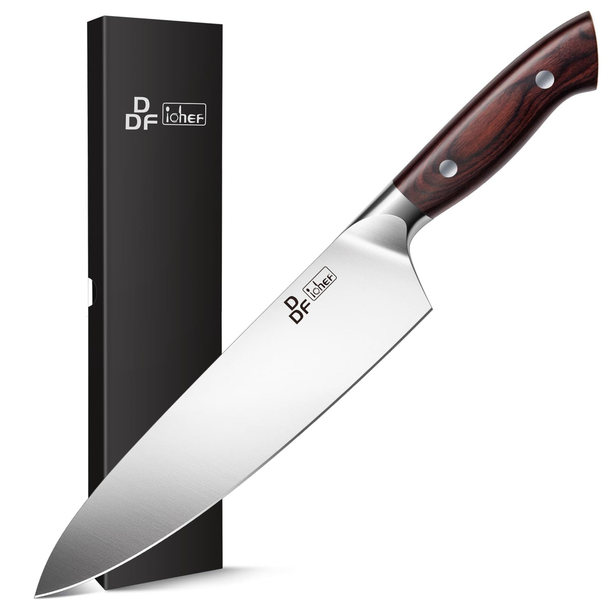 Steak Knives Set of 6, 4.5" Non-Serrated Steak Knife with Pakkawood Handles
