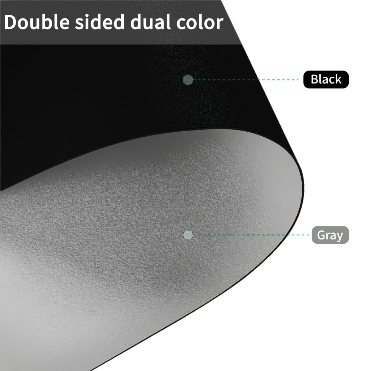 Zinkooat Leather Table Pad,1.8mm Thick,40x66 Inch,Dining Table Pad,Table Pads for Dining Room Table Rectangular,Table Protectors for Rectangle Tables,Dining Table Cover(Black+Gray,40x66)