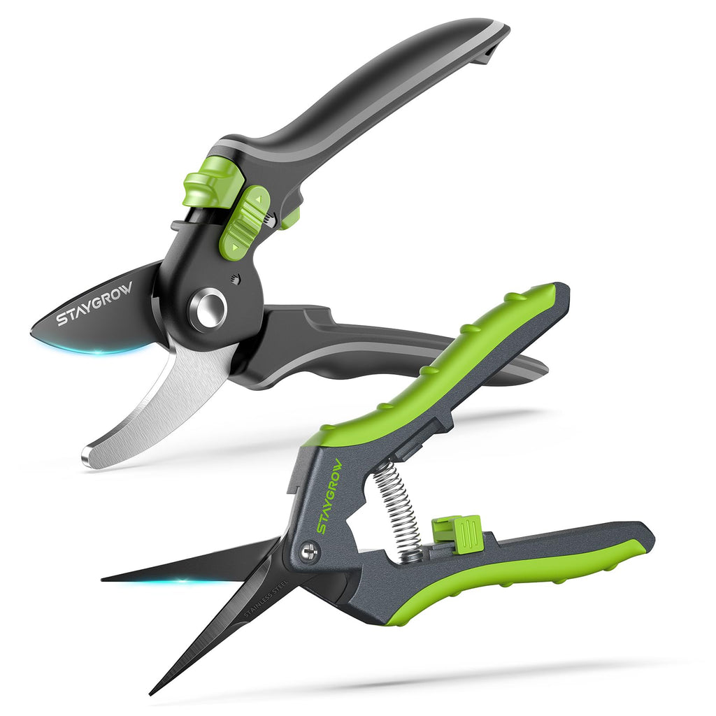 STAYGROW Garden Shears 6.9" Pruning Shears for Gardening Orange