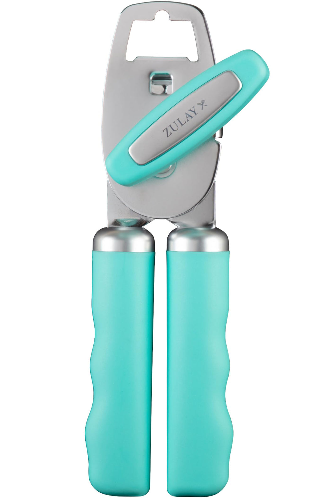 Zulay Kitchen Manual Can Opener Heavy Duty Patented Stainless Steel, Orange