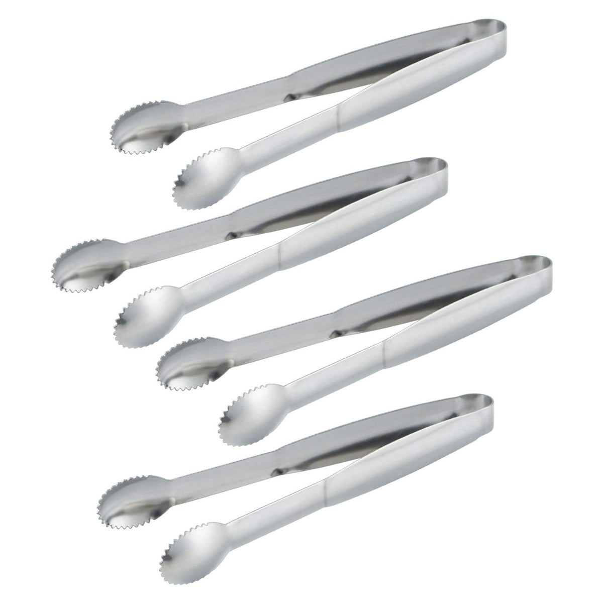 MSY BIGSUNNY 7 Inch Ice Tongs, Thickened Stainless Steel Sugar Cube Serving Tongs with Teeth for Tea, Party, Coffee, Bar, Food - Set of 2, Golden