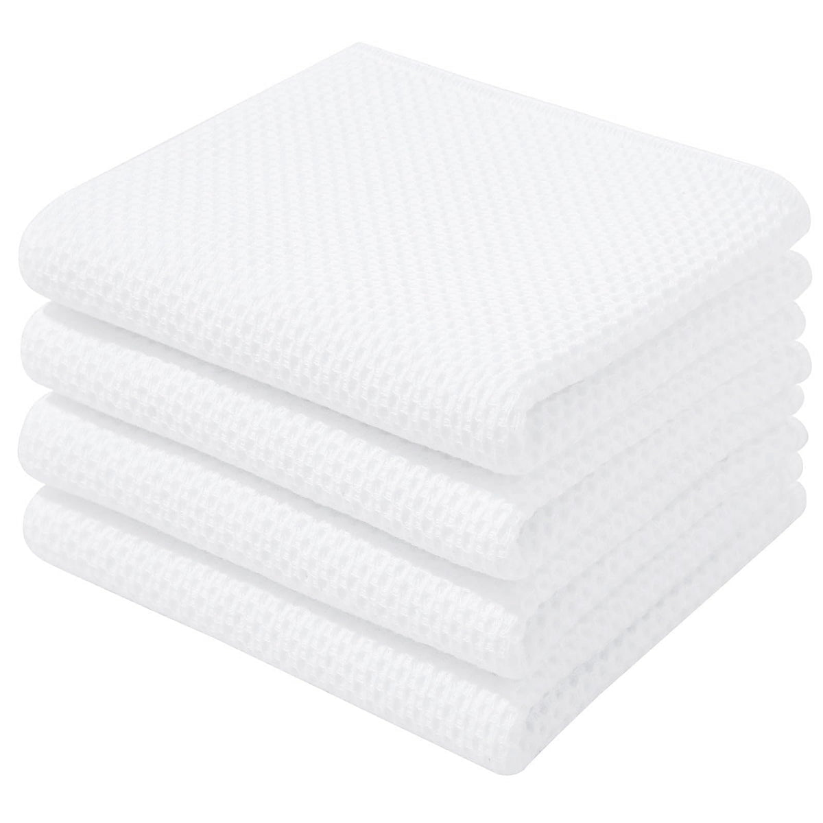 Homaxy 100% Cotton Waffle Weave Kitchen Dish Towels 4-Pack, Multicolor