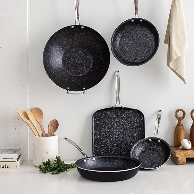 Nordic Ware Basalt Aluminized Steel Spun Wok, 14-Inch, Ceramic Coating