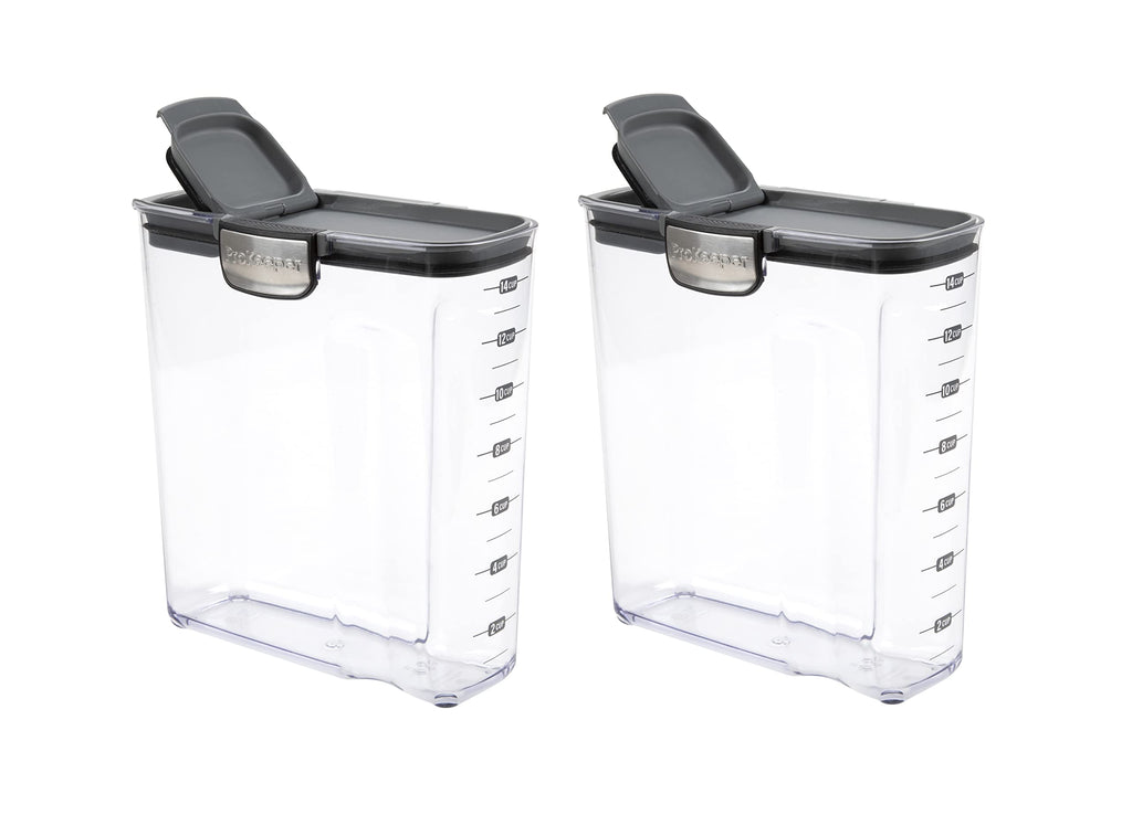 Progressive International ProKeeper+ Clear Plastic Airtight Food Baker's Kitchen Storage Organization Container Canister Set with Magnetic Accessories, 2- Piece Set (Specialty Sugar 1.5-Quart)