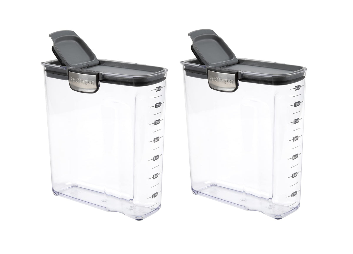 Progressive International ProKeeper+ Clear Plastic Airtight Food Baker's Kitchen Storage Organization Container Canister Set with Magnetic Accessories, 2- Piece Set (Specialty Sugar 1.5-Quart)