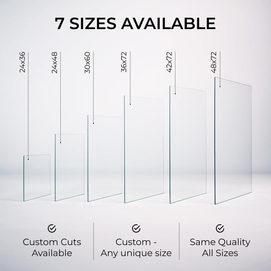 Clear Rectangle Tempered Glass Table Top 24" x 48", 1/4" Thick Flat Polished Edge, Scratch Resistant, Easy Clean Replacement for Dining, Coffee, or Office Tables – Fab Glass and Mirror
