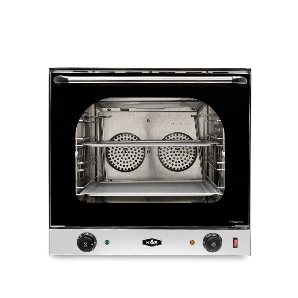 KWS CO-3 1600W Commercial Countertop Convection Oven, 2 Cu. Ft. - 120V, 4-Tier Toaster w/Front Glass Door, Electric Baking Oven