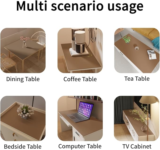 Dresser Cover Top - Can Be Used On Both Sides Waterproof and Easy to Clean Good Flatness Used for Dresser Table(Mud Color+Champagne Gold 10x36)