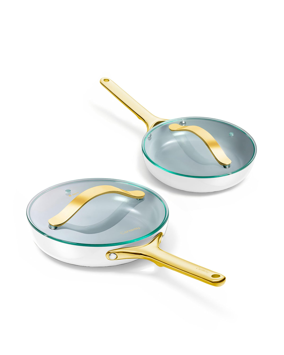 Caraway Ceramic Non-Stick Fry Pan Set with Glass Lids