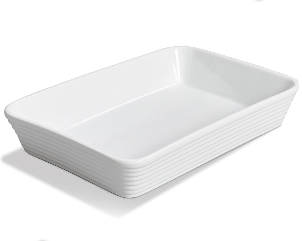ONEMORE Baking Dishes for Oven, 9x13 Large Casserole Dishes for Oven with Roasting Racks, Rectangular Ceramic Baking Dish Set of 3 for Cooking & Serving, Deep Dish Lasagna Pan (3QT/2.1QT/1.3QT)