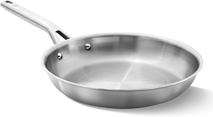 Calphalon Brushed 3-Ply Stainless Steel Cookware Set w/Turbo Heat Tech 4.5Qt Sauce Pan with Lid, Induction, Oven Safe 450F, Brushed Satinless Silver