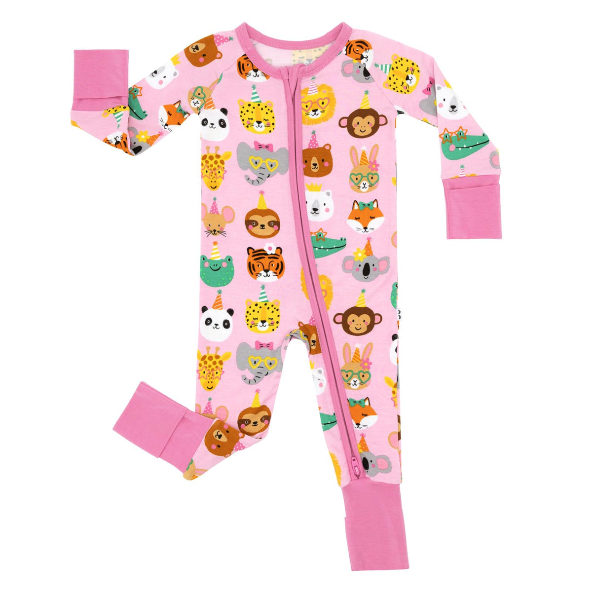 Little Sleepies Baby Pajamas, Pink Party Pals, 0-3M
