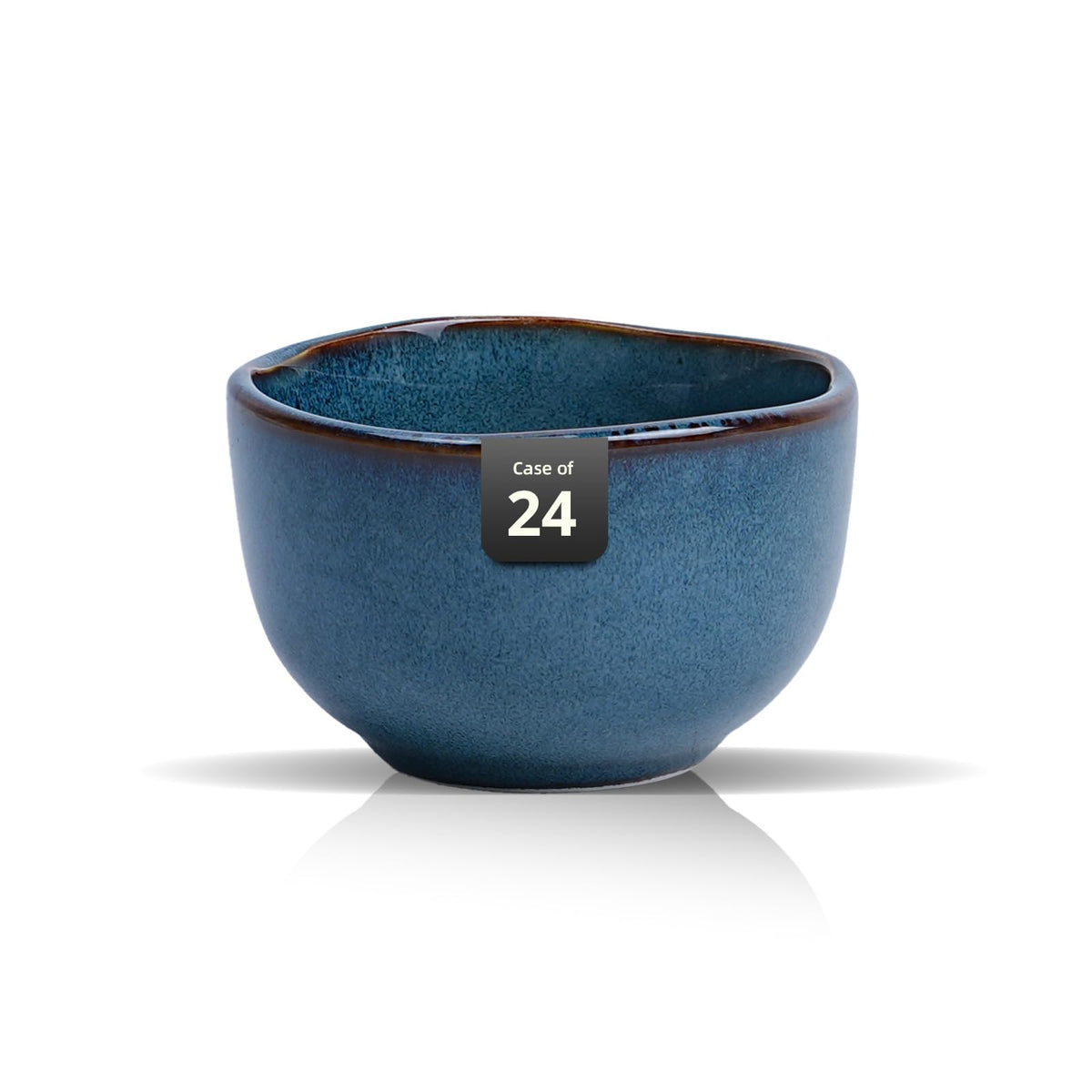 Organic Shape Highland Ceramic Mug, 24pcs 12oz Handmade Reactive Glaze Stoneware Coffee Mug with Wavy Edge, for Kitchen, Microwave & Dishwasher Safe, Scratch Resistant-Blue