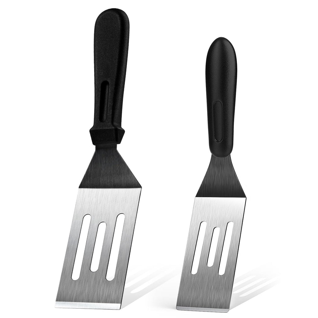 Metal Spatulas for kitchen Use, 3 PCS Professional Serving Spatula with Heat Resistant Handle, Stainless Steel Spatula Ideal for Pancakes, Eggs, Griddle Scraper, BBQ or Desserts