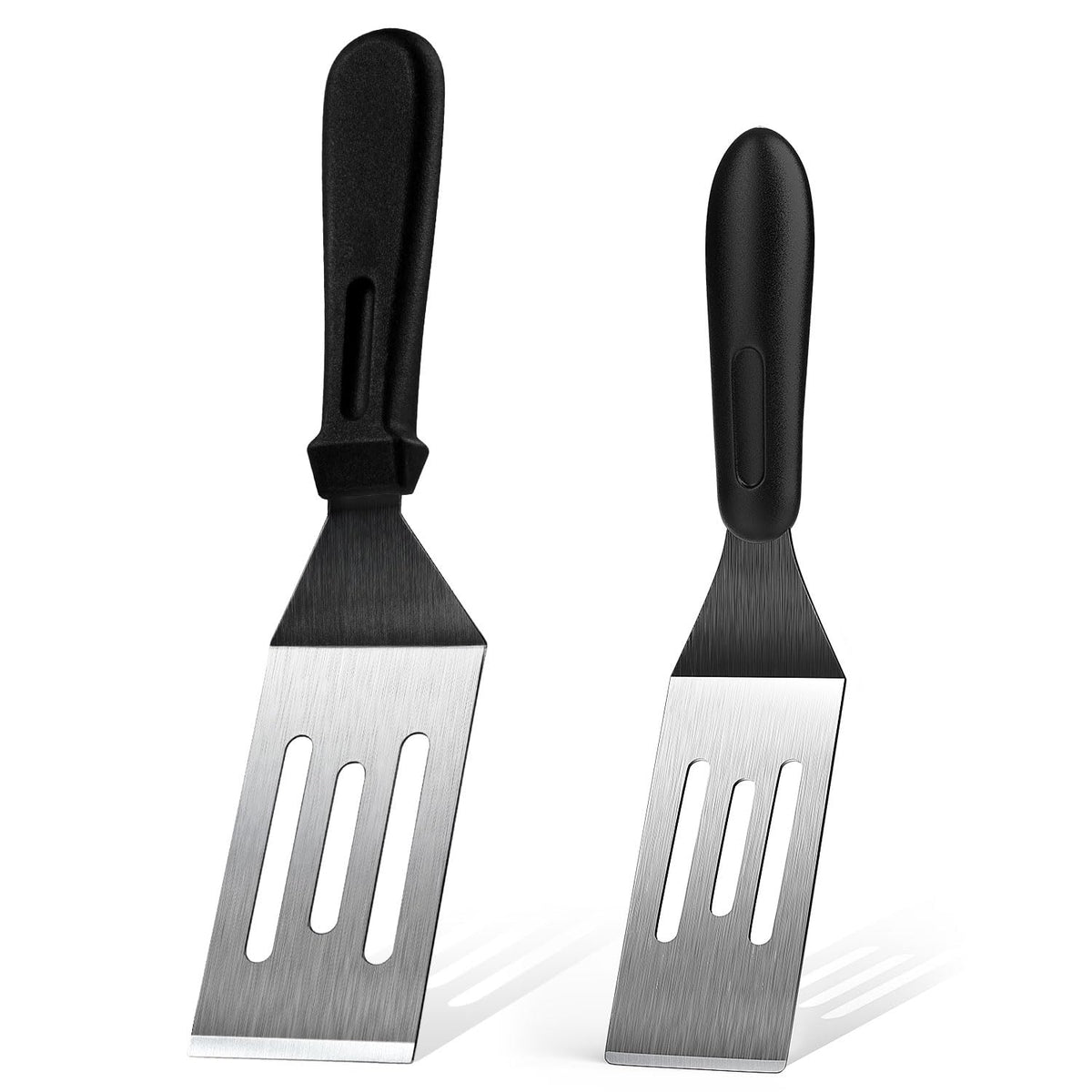 Metal Spatulas for kitchen Use, 3 PCS Professional Serving Spatula with Heat Resistant Handle, Stainless Steel Spatula Ideal for Pancakes, Eggs, Griddle Scraper, BBQ or Desserts
